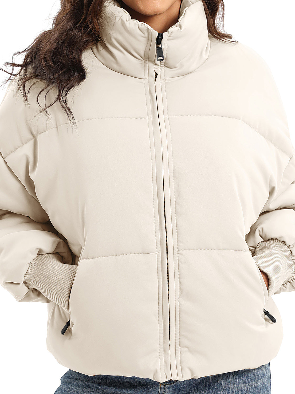 Zip Up Turtleneck Long Sleeve Winter Coat - aurelia-clothing-8955