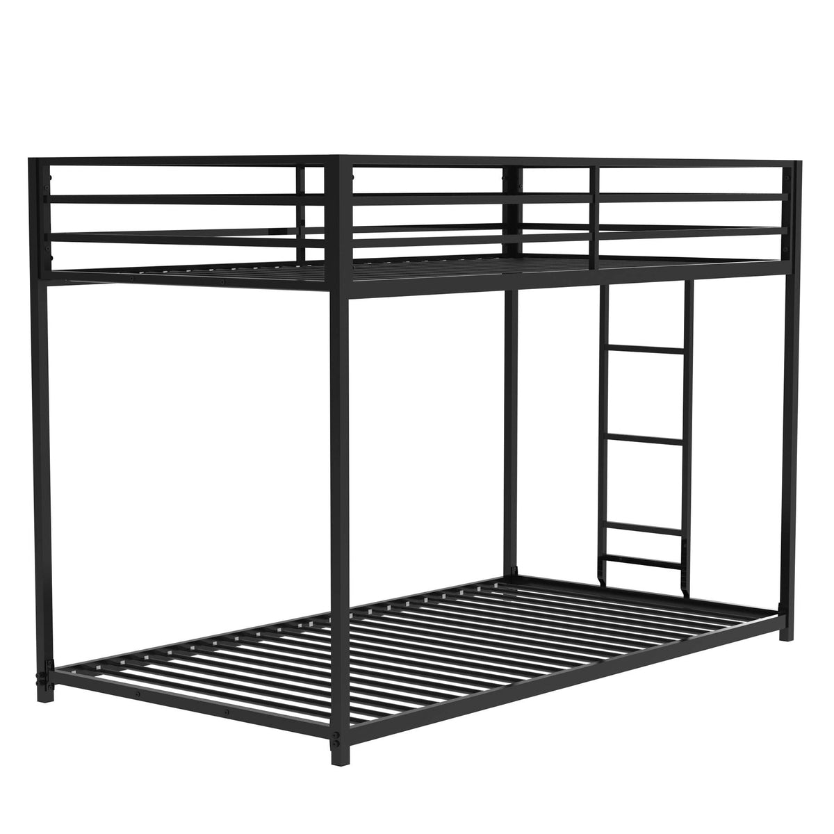 Twin Bunk Bed Metal Black for Kids and Adult - Free Shipping