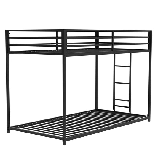 Twin Bunk Bed Metal Black for Kids and Adult - Free Shipping