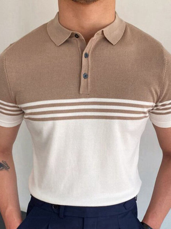 color-blocking business Polo shirt - Free Shipping - aurelia-clothing-8955