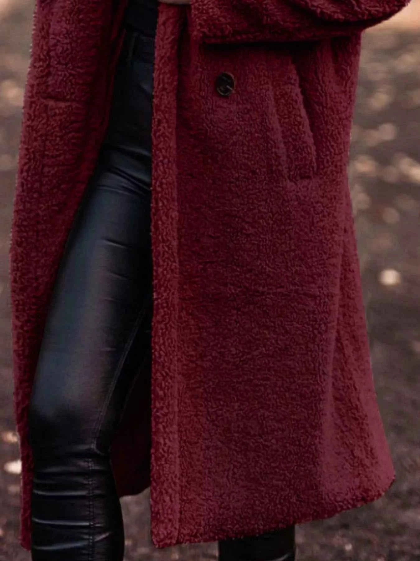 Teddy Bear Hooded Longline Outerwear-Free Shipping