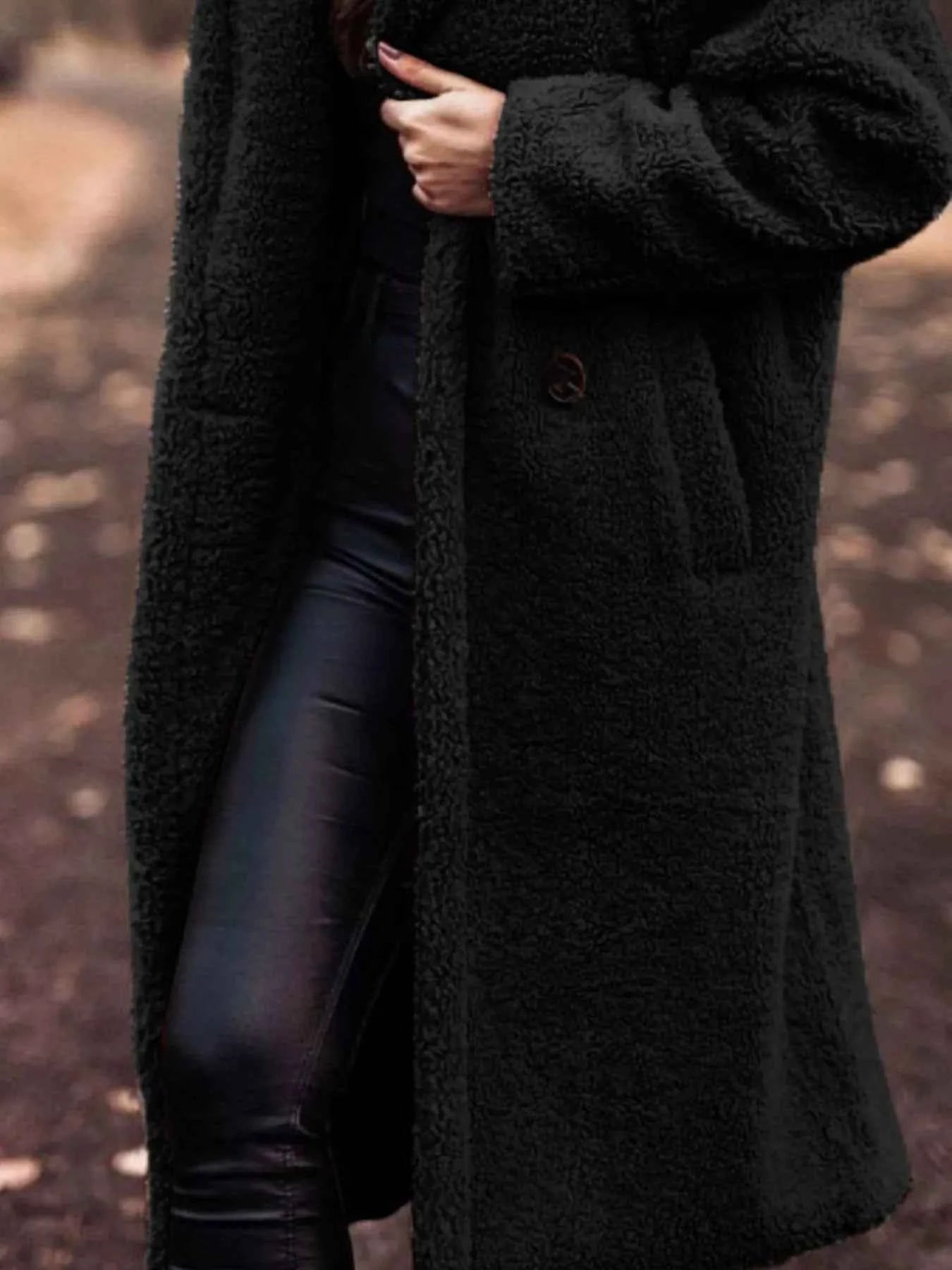 Teddy Bear Hooded Longline Outerwear-Free Shipping