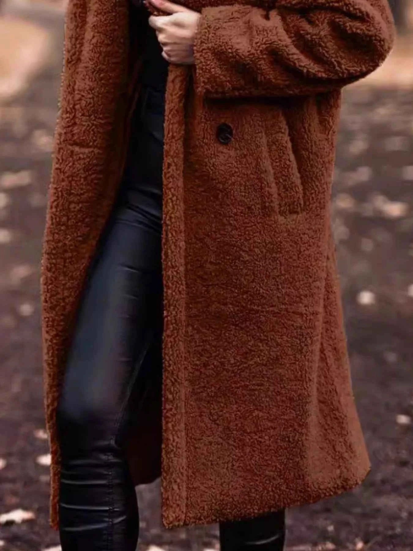 Teddy Bear Hooded Longline Outerwear-Free Shipping