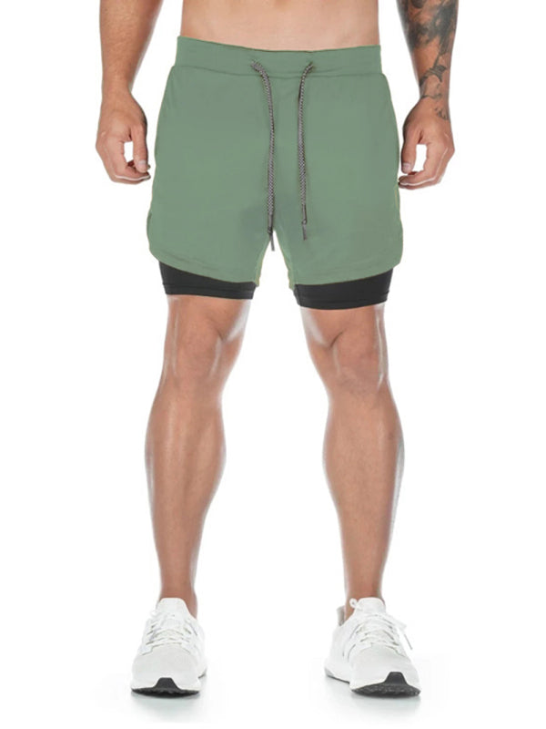 Men's athleisure fake two-piece shorts - Free Shipping