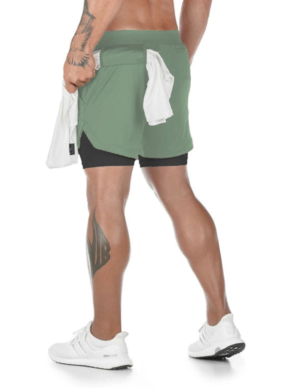 Men's athleisure fake two-piece shorts - Free Shipping