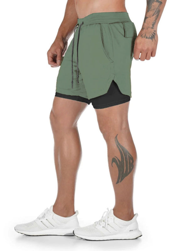 Men's athleisure fake two-piece shorts - Free Shipping