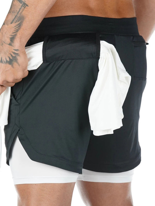 Men's athleisure fake two-piece shorts - Free Shipping