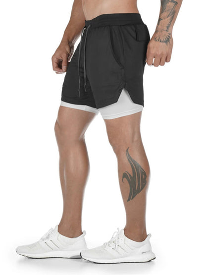 Men's athleisure fake two-piece shorts - Free Shipping