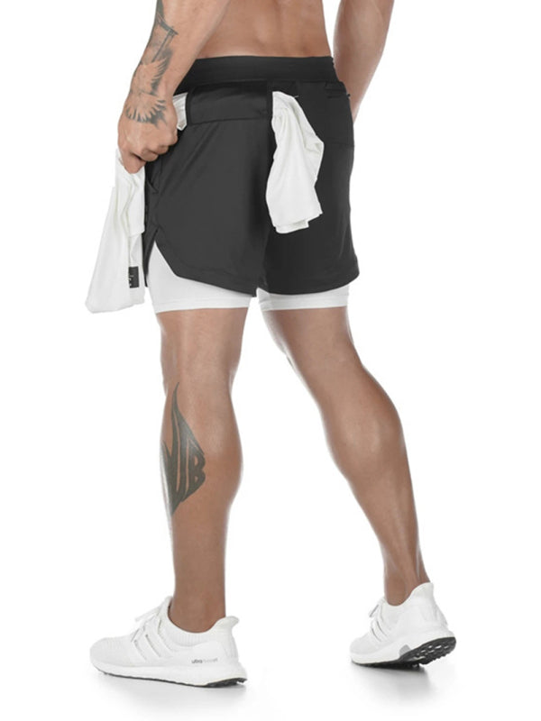 Men's athleisure fake two-piece shorts - Free Shipping