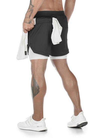 Men's athleisure fake two-piece shorts - Free Shipping