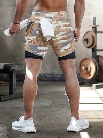 Men's athleisure fake two-piece shorts - Free Shipping