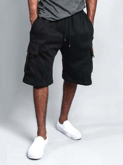 multi-pocket loose straight-leg cargo shorts - Free Shipping