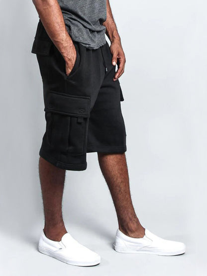 multi-pocket loose straight-leg cargo shorts - Free Shipping
