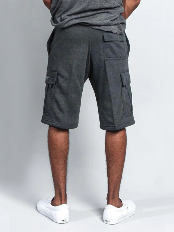 multi-pocket loose straight-leg cargo shorts - Free Shipping
