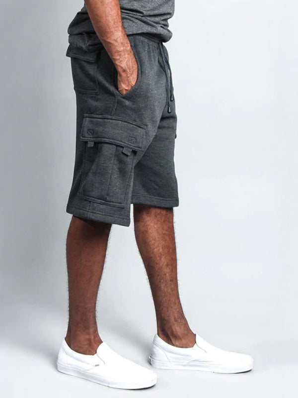 multi-pocket loose straight-leg cargo shorts - Free Shipping