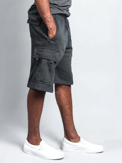 multi-pocket loose straight-leg cargo shorts - Free Shipping
