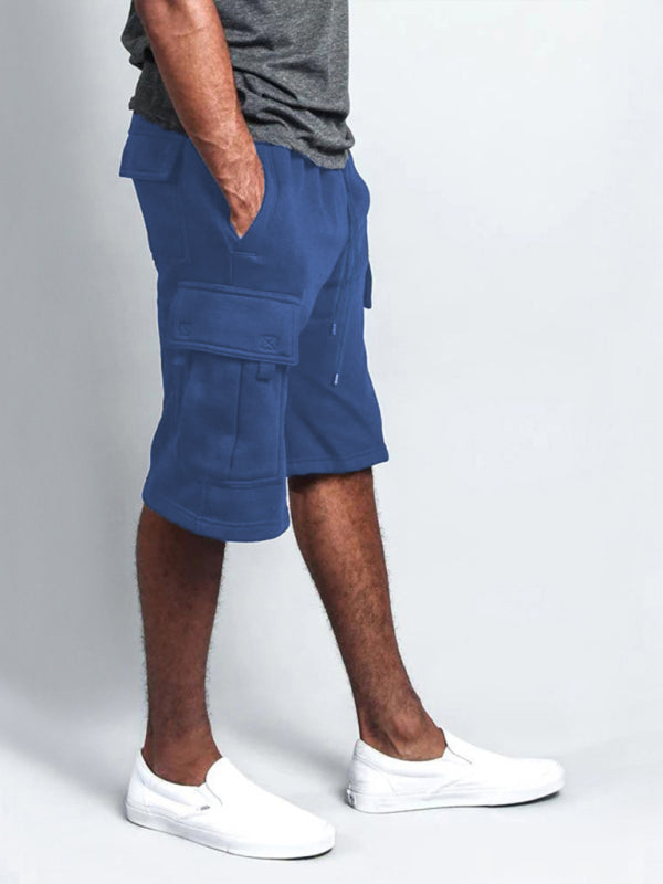 multi-pocket loose straight-leg cargo shorts - Free Shipping