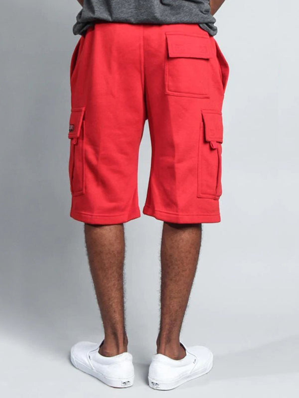 multi-pocket loose straight-leg cargo shorts - Free Shipping