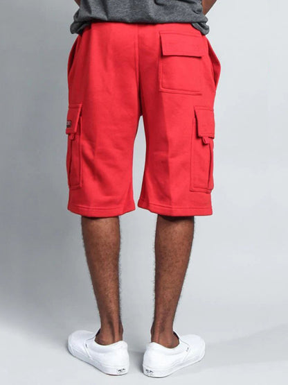 multi-pocket loose straight-leg cargo shorts - Free Shipping
