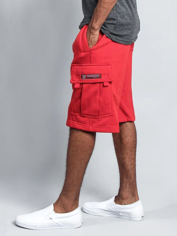 multi-pocket loose straight-leg cargo shorts - Free Shipping