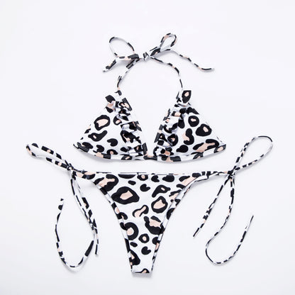 leopard print ruffled swimsuit-Free Shipping - aurelia-clothing-8955