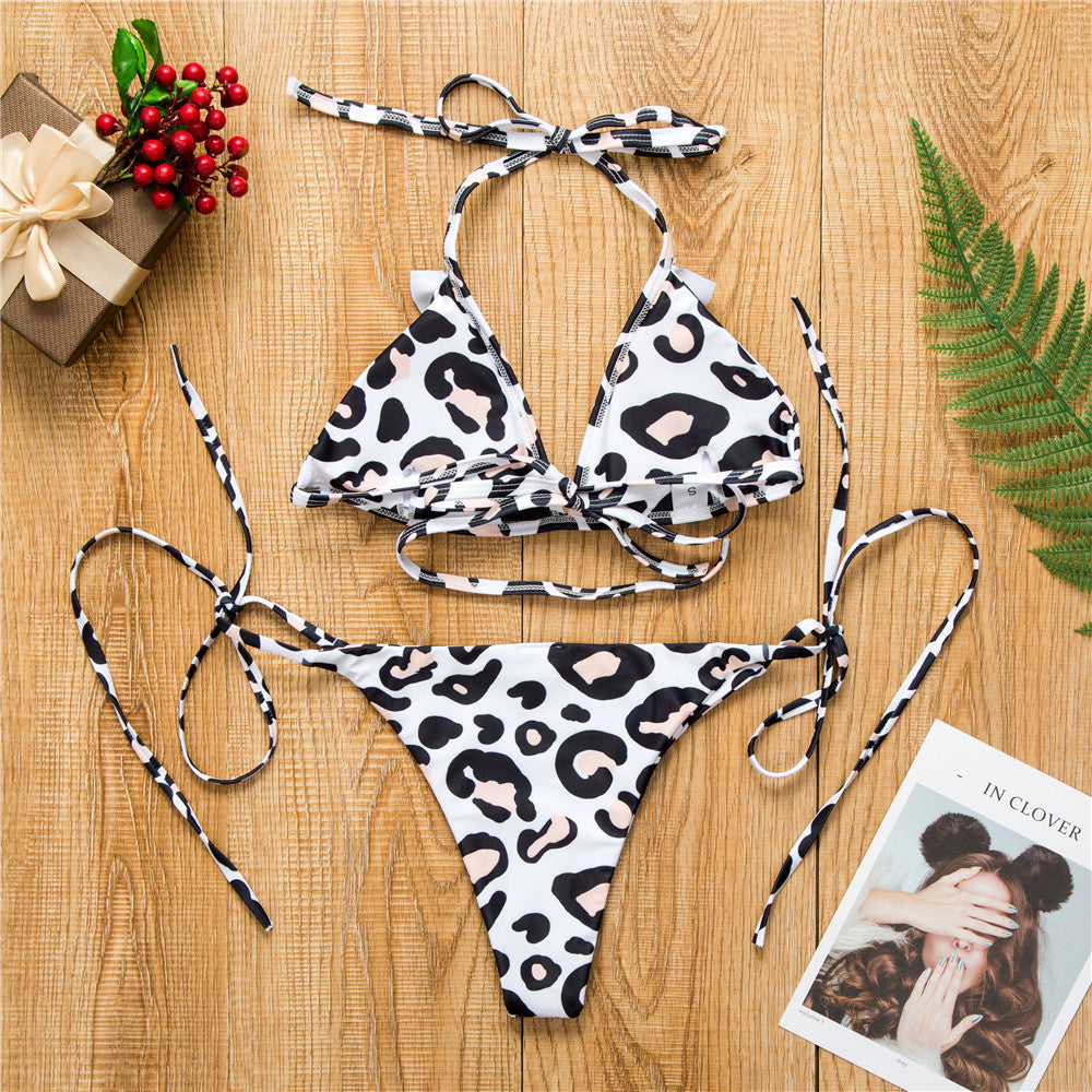 leopard print ruffled swimsuit-Free Shipping - aurelia-clothing-8955