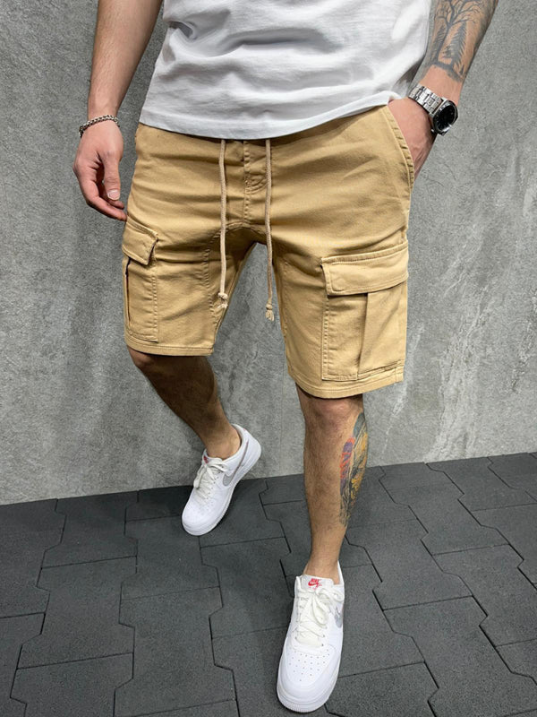 multi-pocket tether cargo shorts - Free Shipping - aurelia-clothing-8955