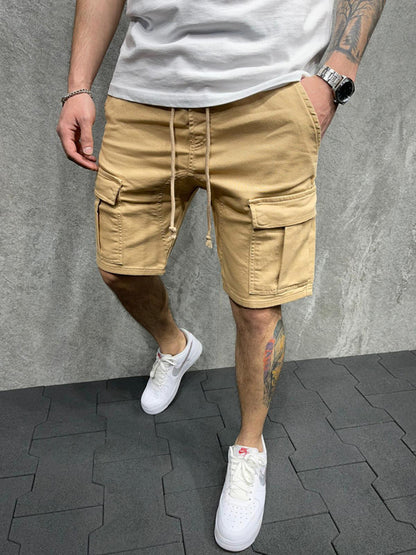 multi-pocket tether cargo shorts - Free Shipping - aurelia-clothing-8955
