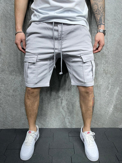 multi-pocket tether cargo shorts - Free Shipping - aurelia-clothing-8955