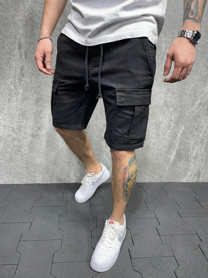 multi-pocket tether cargo shorts - Free Shipping - aurelia-clothing-8955