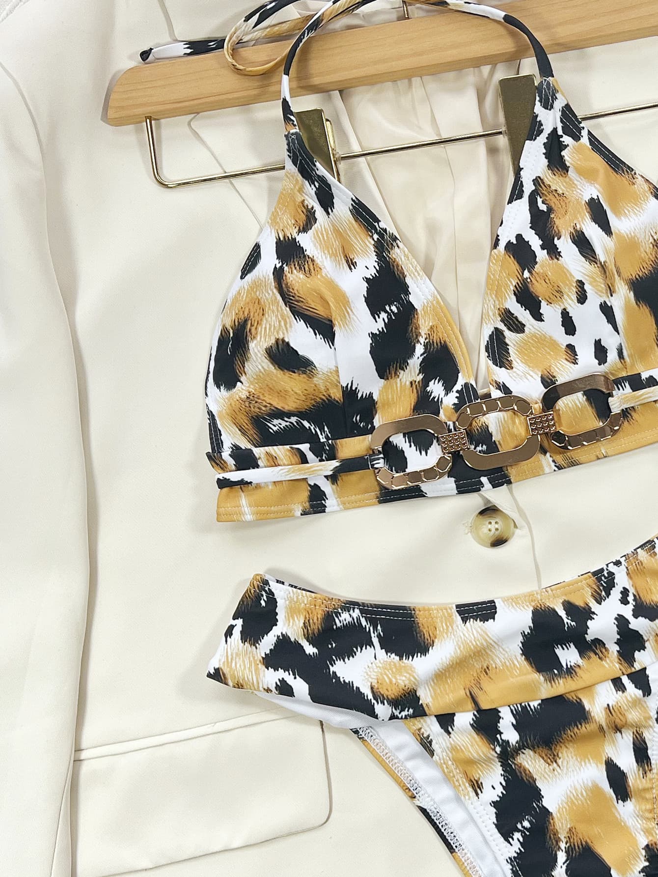 Animal Print Halter Neck Bikini Set - aurelia-clothing-8955