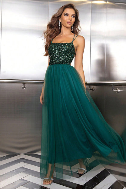 Lace-Up Backless Mesh Dress - aurelia-clothing-8955
