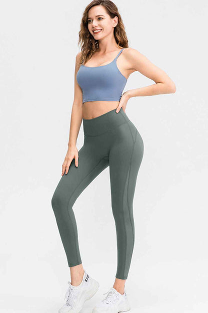 Wide Waistband Slim Fit Long Sports Pants - aurelia-clothing-8955